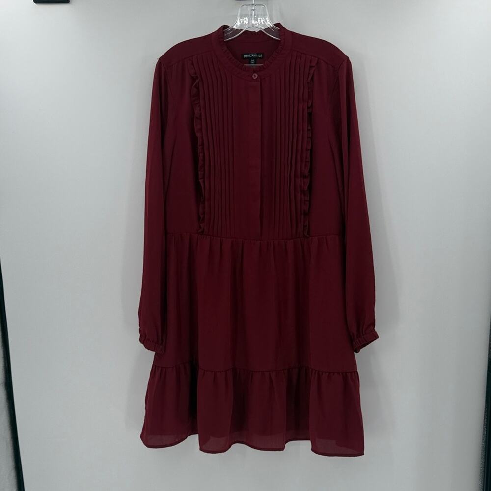 J. Crew Mercantile Ruffle pintuck dress - Holiday Toast - 14